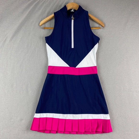 TzuTzu Sport Dresses & Skirts - TzuTzu womens Sport Jordan dress XS lipstick Mock Neck Half Zip UPF 50+ pleated
